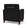 Siena Lounge Reception Oversize Guest Chair / Casters / Walnut Wood Legs / Black