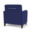 Siena Lounge Reception Oversize Guest Chair / Casters / Walnut Wood Legs / Blue