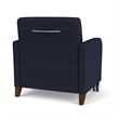 Siena Reception Oversize Guest Chair / Casters / Walnut Wood Legs / Navy Blue
