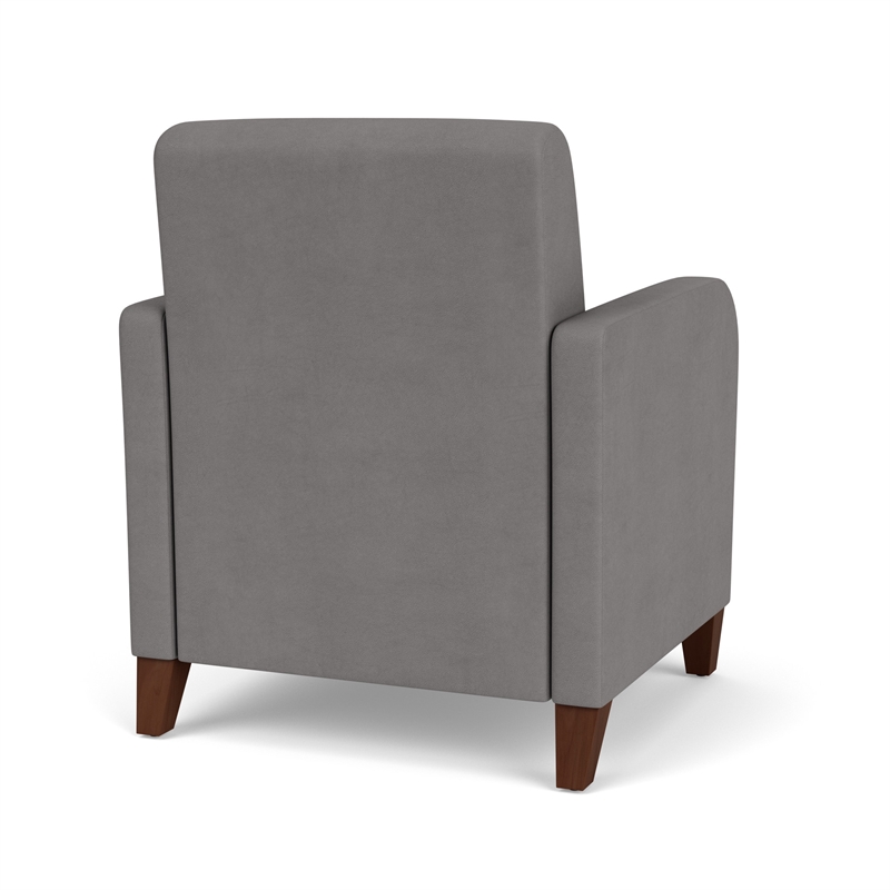 Siena Lounge Lobby Reception Waiting Guest Chair / Walnut Wood Legs / Light Gray