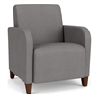 Siena Lounge Lobby Reception Waiting Guest Chair / Walnut Wood Legs / Light Gray