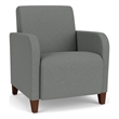 Siena Lounge Lobby Reception Waiting Guest Chair / Walnut Wood Legs / Light Gray