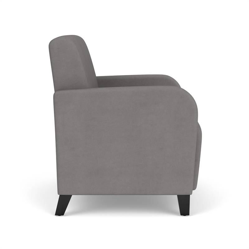 Siena Lounge Reception Oversize Guest Chair / Black Steel Legs / Light Gray
