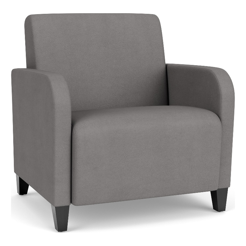 Siena Lounge Reception Oversize Guest Chair / Black Steel Legs / Light Gray