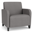 Siena Lounge Reception Oversize Guest Chair / Black Steel Legs / Light Gray