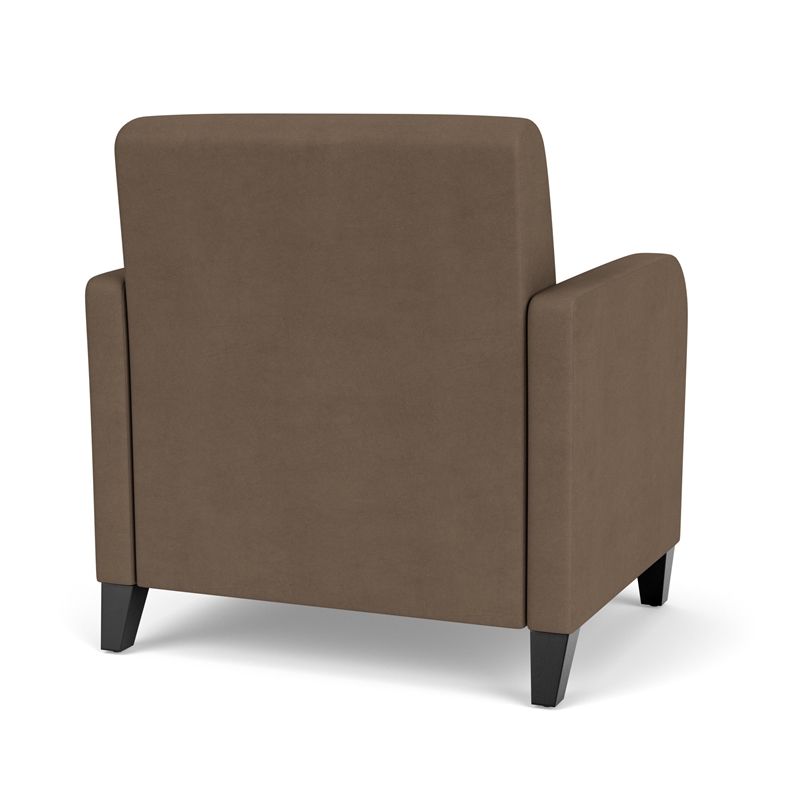 Siena Lounge Reception Waiting Oversize Guest Chair / Black Steel Legs / Brown