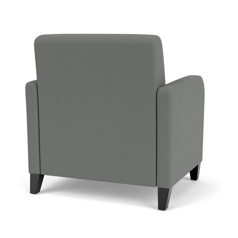 Siena Lounge Reception Oversize Guest Chair / Black Steel Legs / Light Gray