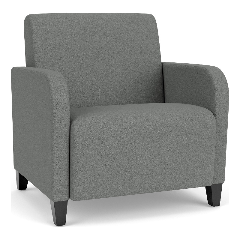 Siena Lounge Reception Oversize Guest Chair / Black Steel Legs / Light Gray