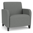 Siena Lounge Reception Oversize Guest Chair / Black Steel Legs / Light Gray