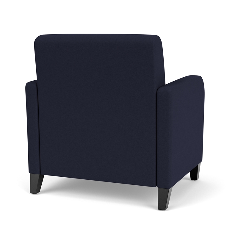 Siena Lounge Reception Oversize Guest Chair / Black Steel Legs / Navy Blue