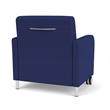 Siena Reception Oversize Guest Chair / Casters / Brushed Steel Legs / Blue