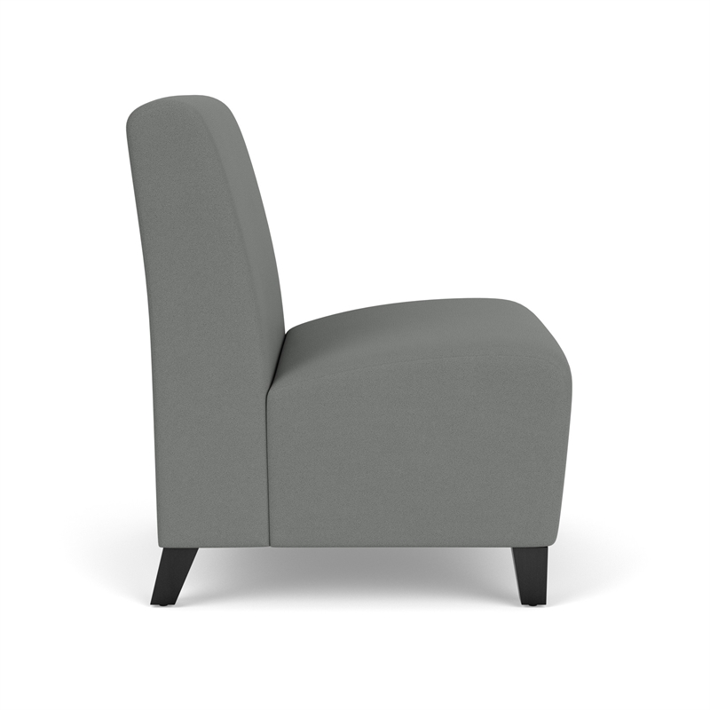 Siena Reception Armless Oversize Guest Chair / Black Steel Legs / Light Gray