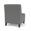 Siena Reception Armless Oversize Guest Chair / Black Steel Legs / Light Gray