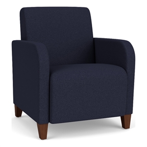 Siena Lounge Lobby Reception Waiting Guest Chair / Walnut Wood Legs / Navy Blue