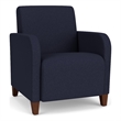 Siena Lounge Lobby Reception Waiting Guest Chair / Walnut Wood Legs / Navy Blue