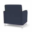 Siena Lounge Reception Waiting Oversize Guest Chair / Brushed Steel Legs / Blue