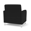 Siena Lounge Reception Waiting Oversize Guest Chair / Brushed Steel Legs / Black