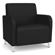 Siena Lounge Reception Waiting Oversize Guest Chair / Brushed Steel Legs / Black
