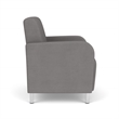 Siena Lounge Reception Oversize Guest Chair / Brushed Steel Legs / Light Gray