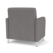 Siena Lounge Reception Oversize Guest Chair / Brushed Steel Legs / Light Gray