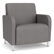 Siena Lounge Reception Oversize Guest Chair / Brushed Steel Legs / Light Gray