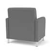 Siena Lounge Reception Oversize Guest Chair / Brushed Steel Legs / Light Gray