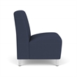 Siena Lounge Reception Armless Oversize Guest Chair / Brushed Steel Legs / Blue