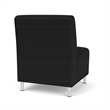 Siena Lounge Reception Armless Oversize Guest Chair / Brushed Steel Legs / Black