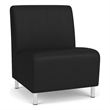Siena Lounge Reception Armless Oversize Guest Chair / Brushed Steel Legs / Black