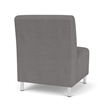 Siena Reception Armless Oversize Guest Chair / Brushed Steel Legs / Light Gray