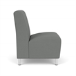 Siena Reception Armless Oversize Guest Chair / Brushed Steel Legs / Light Gray