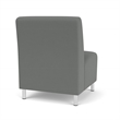 Siena Reception Armless Oversize Guest Chair / Brushed Steel Legs / Light Gray