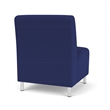 Siena Lounge Reception Armless Oversize Guest Chair / Brushed Steel Legs / Blue