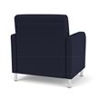 Siena Lounge Reception Oversize Guest Chair / Brushed Steel Legs / Navy Blue