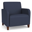 Siena Lounge Reception Waiting Oversize Guest Chair / Walnut Wood Legs / Blue