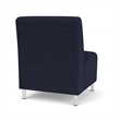 Siena Reception Armless Oversize Guest Chair / Brushed Steel Legs / Navy Blue