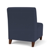 Siena Lounge Reception Armless Oversize Guest Chair / Walnut Wood Legs / Blue