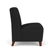 Siena Lounge Reception Armless Oversize Guest Chair / Walnut Wood Legs / Black