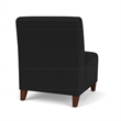 Siena Lounge Reception Armless Oversize Guest Chair / Walnut Wood Legs / Black
