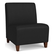 Siena Lounge Reception Armless Oversize Guest Chair / Walnut Wood Legs / Black