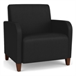 Siena Lounge Reception Waiting Oversize Guest Chair / Walnut Wood Legs / Black