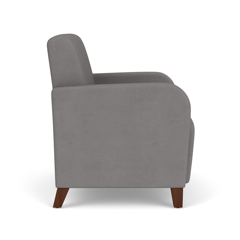Siena Lounge Reception Oversize Guest Chair / Walnut Wood Legs / Light Gray