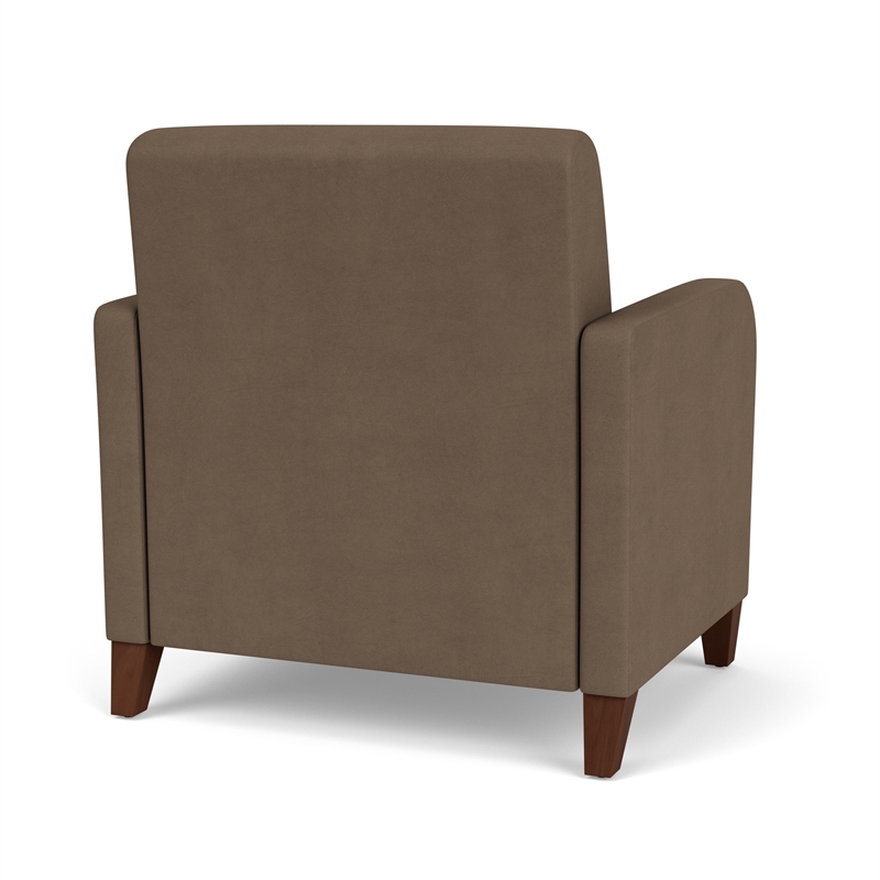 Siena Lounge Reception Waiting Oversize Guest Chair / Walnut Wood Legs / Brown