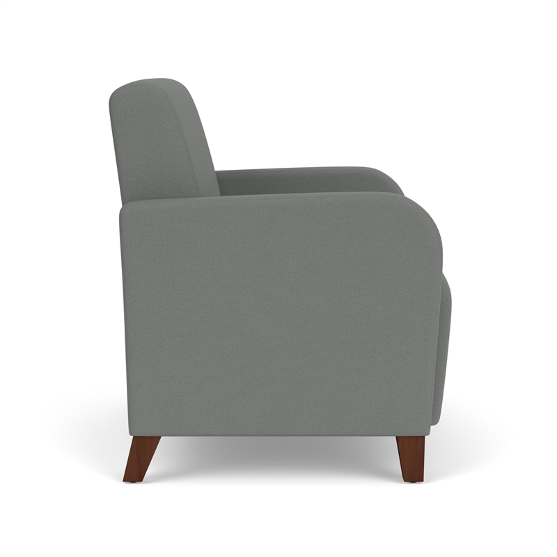 Siena Lounge Reception Oversize Guest Chair / Walnut Wood Legs / Light Gray