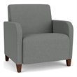 Siena Lounge Reception Oversize Guest Chair / Walnut Wood Legs / Light Gray