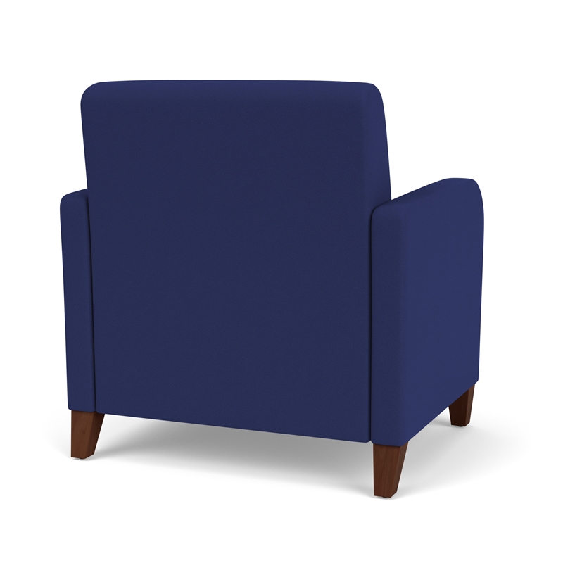 Siena Lounge Reception Waiting Oversize Guest Chair / Walnut Wood Legs / Blue