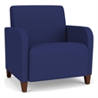 Siena Lounge Reception Waiting Oversize Guest Chair / Walnut Wood Legs / Blue