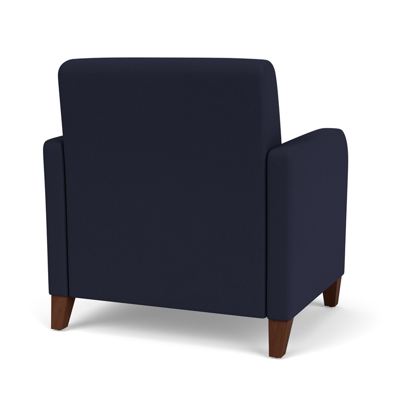 Siena Lounge Reception Oversize Guest Chair / Walnut Wood Legs / Navy Blue