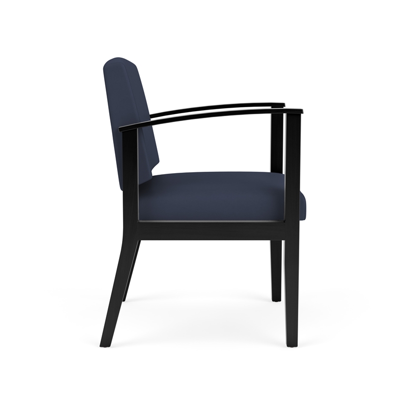 Amherst Wood Reception Waiting Room Healthcare Guest Chair / Black Wood / Blue