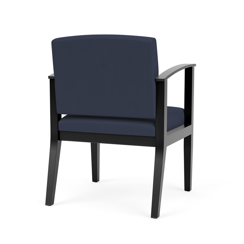 Amherst Wood Reception Waiting Room Healthcare Guest Chair / Black Wood / Blue